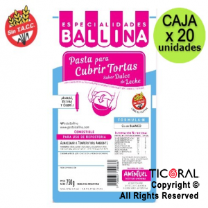 COBERTURA P/TORTA FORMULA H 750GR BLANCA DULCE DE LECHE BALLINA 20 x 1